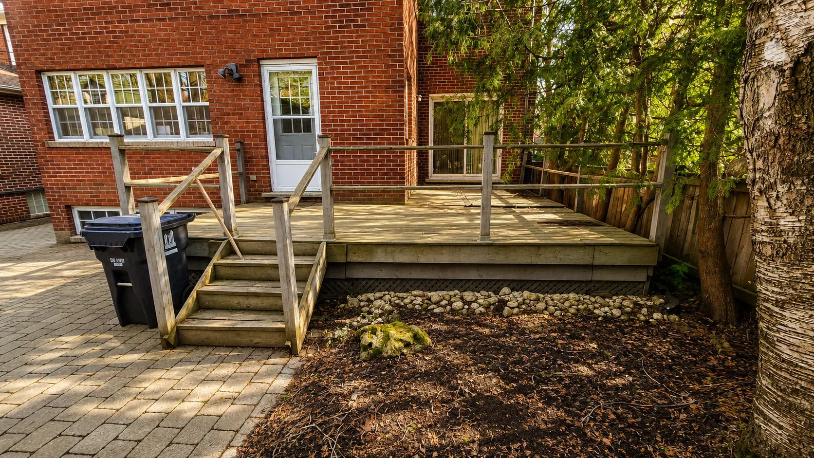 Weathered deck before